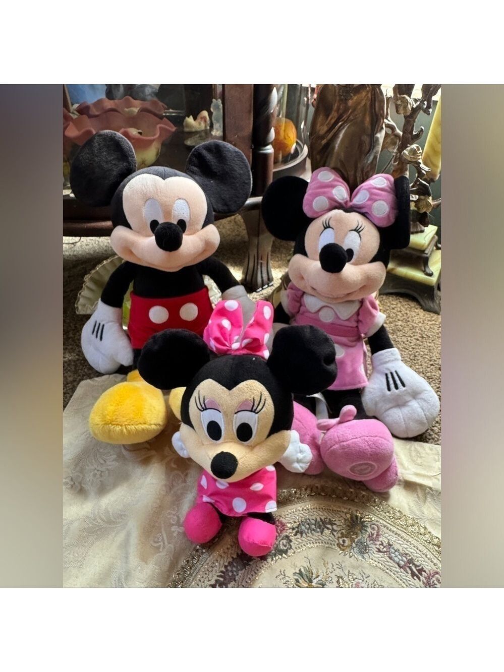 Disney Set of 3 Mickey Mouse, Minnie Mouse and Baby Minnie Stuff Toys - Picture 1 of 7